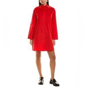Proenza Schouler Soft Poplin Button Down Shirt Dress With Cutout
